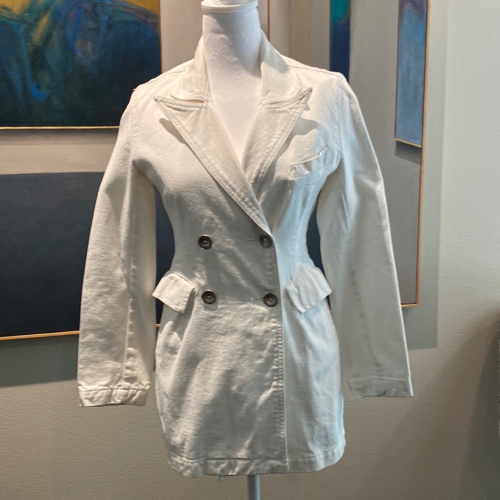 👏 AWESOME 👏 Todd Oldham white jean jacket vintage